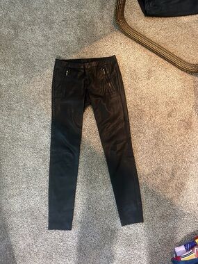 A.L.C. Black Leather-Look moto Trousers